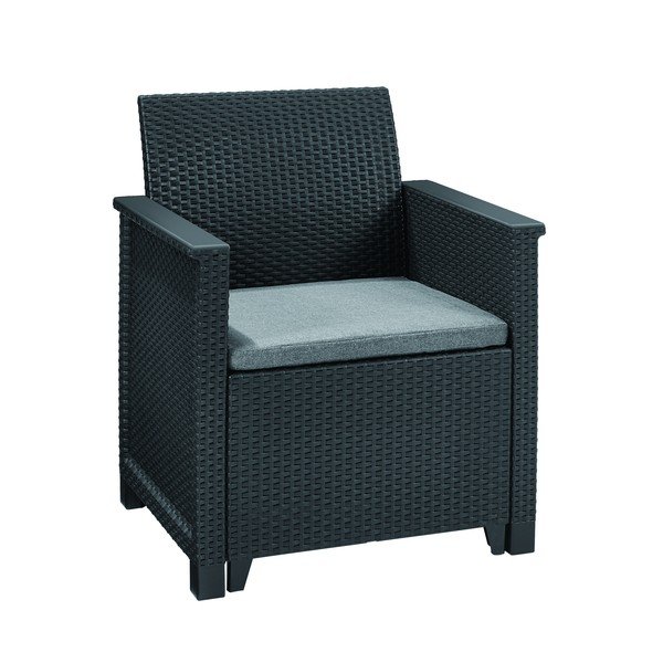 Tumehall kunstlikust rotangist aiamööbli komplekt 2-le inimesele Elodie - Keter-image-1