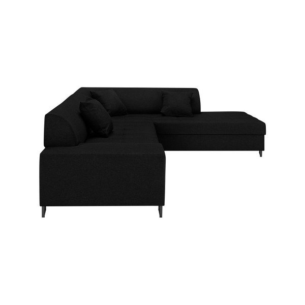 Černá rohová rozkládací pohovka s nohami v černé barvě Cosmopolitan Design Orlando, pravý roh-image-2