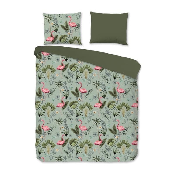 Roheline puuvillane voodipesu kaheinimesevoodile Flamingo, 200 x 220 cm Mila - Good Morning