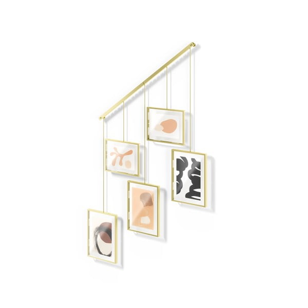 Kuldsed metallist seinaraamid 5 tk komplektis 66x69 cm Exhibit - Umbra-image-4