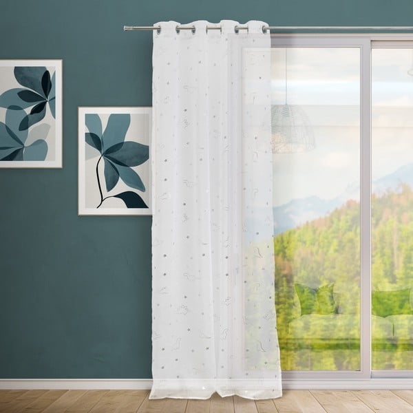Valge-hõbedane kardin 140x260 cm Dinos - Casa Selección-image-1