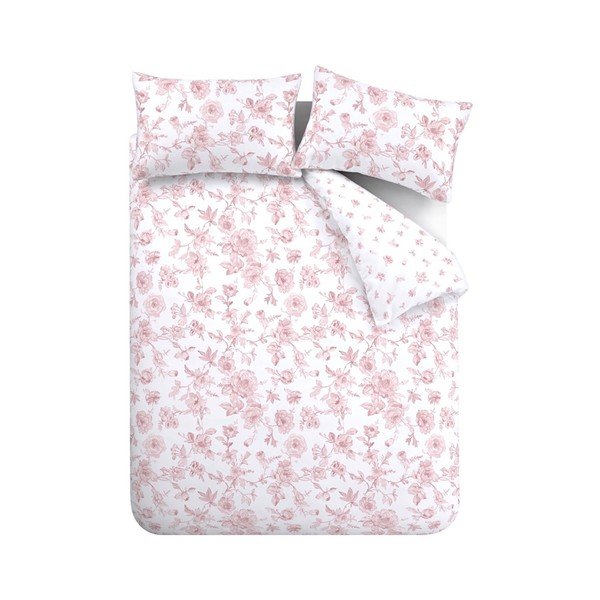 Roosa 3-osaline kaheinimesevoodipesu 200x200 cm Mirabelle - Catherine Lansfield