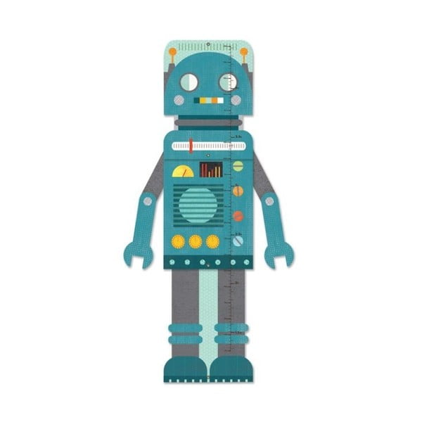 Dětský nástěnný metr Petit collage Blue Robot