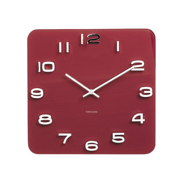 Červené hodiny Karlsson Vintage, 35 x 35 cm