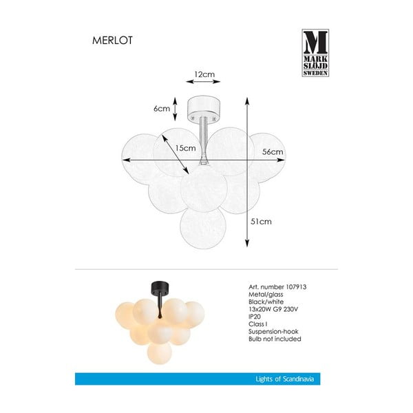 Plafond 13L laevalgusti Merlot - Markslöjd-image-2