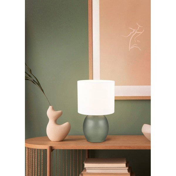 Valge-roheline laualamp tekstiilist varjuga (kõrgus 29 cm) Vela - Trio-image-1