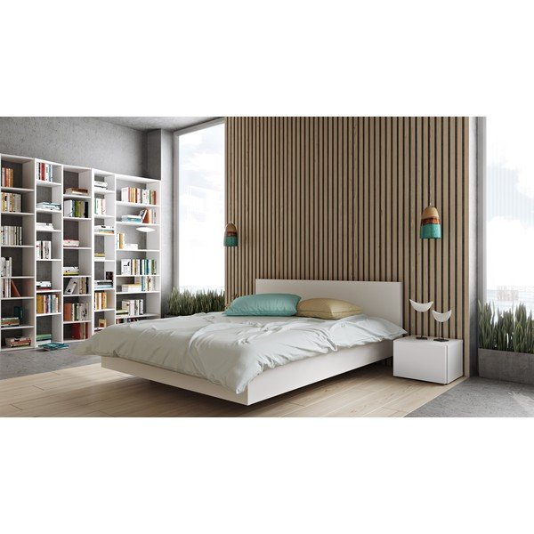 Valge voodi, 160 x 200 cm Float - TemaHome-image-1