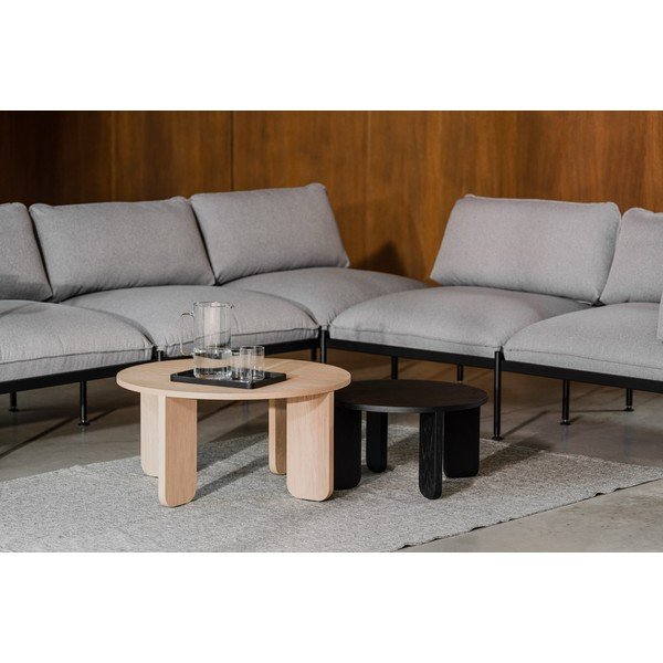 Must ümmargune kohvilaud tammepuust pealispinnaga, ø 55 cm Kuvu - noo.ma-image-2