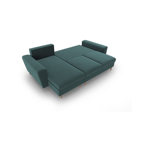 Petrooleumi värvi sametist panipaigaga nurgadiivanvoodi Kyoto - Cosmopolitan Design-image-2