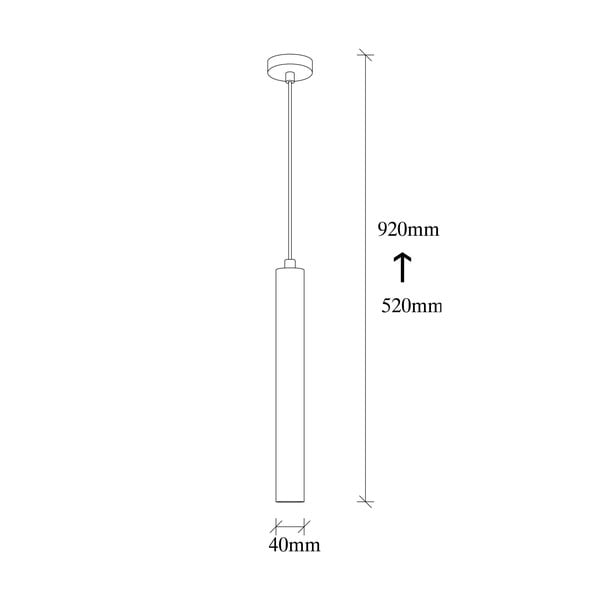 Must rippvalgusti metallist varjuga ø 4 cm Best - Opviq lights-image-4