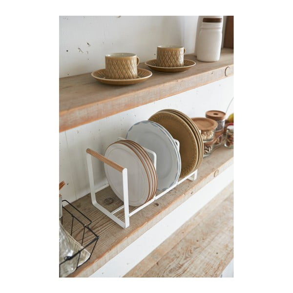 Valge taldrikutaldrik pöögipuust detailidega Tosca - YAMAZAKI-image-1