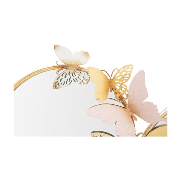 Roosakas-kuldne seinapeegel Farfalle dekooriga, 81 x 52,5 cm - Mauro Ferretti-image-4
