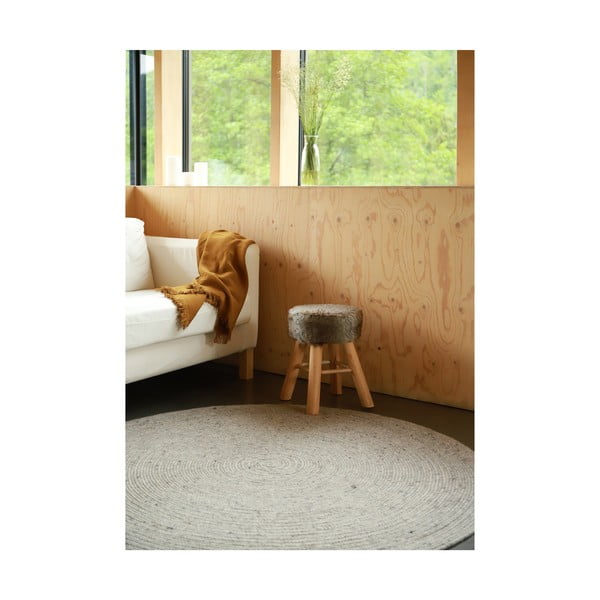 Hall käsitsi valmistatud villast ja puuvillasegust vaip , ø 140 cm Neethu - Nattiot-image-4