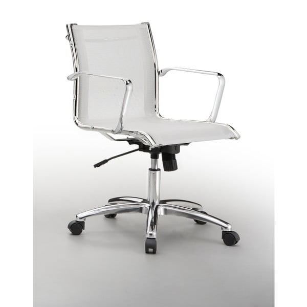 Bílá kancelářská židle s kolečky Zago Low Chrono