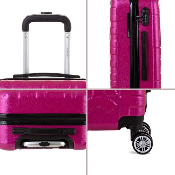 Sada 3 růžových cestovních kufrů Berenice Typo-image-1