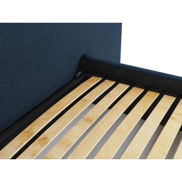 Tumesinine polsterdatud kaheinimesevoodi koos panipaiga ja voodipõhjaga 160x200 cm Walter - Milo Casa-image-4