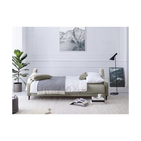 Beež sametist diivanvoodi koos panipaigaga , 215 cm Freesia - Mazzini Sofas-image-4