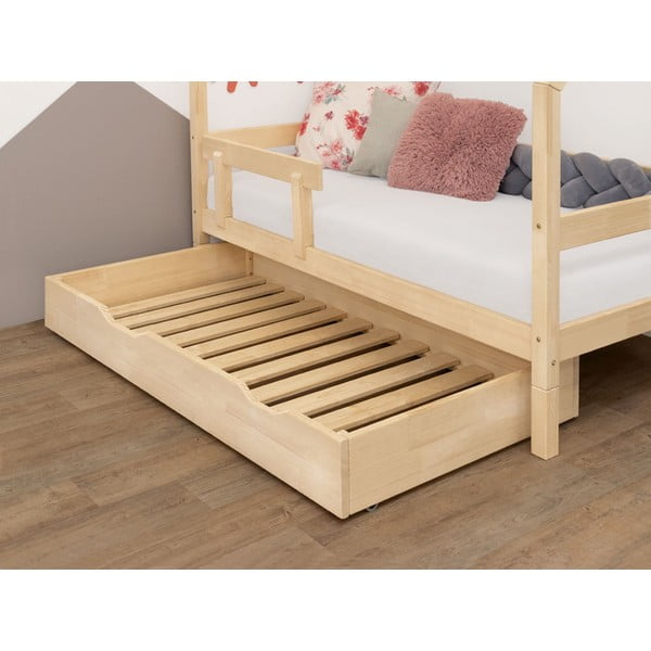 Voodi all olev valge sahtliosa koos restiga ja täispõhjaga Buddy, 90 x 180 cm - Benlemi-image-1