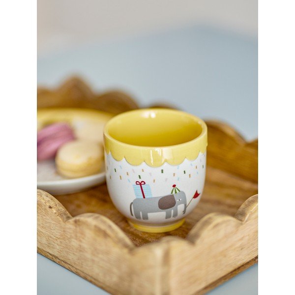 Kollane/kreem kivikeraamikast laste kruus 150 ml Celebrate - Bloomingville Mini-image-1
