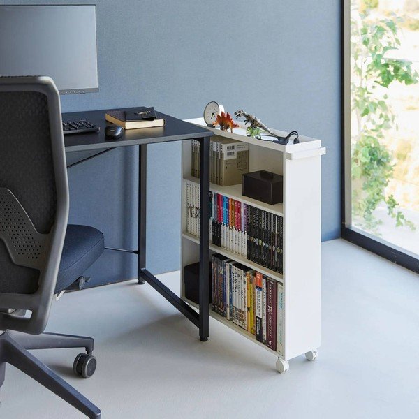 Valge metallist mobiilne riiul 59x70x16 cm Tower - YAMAZAKI-image-3