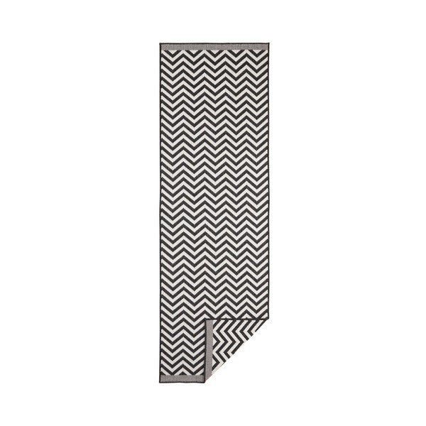 Černo-krémový oboustranný vysoce odolný běhoun Bougari Twin Supreme Mismo, 80 x 350 cm-image-3