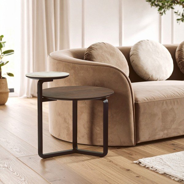 Pruun ümmargune kohvilaud eukalüptipuidust 55x67 cm Imperia - Premier Housewares-image-2