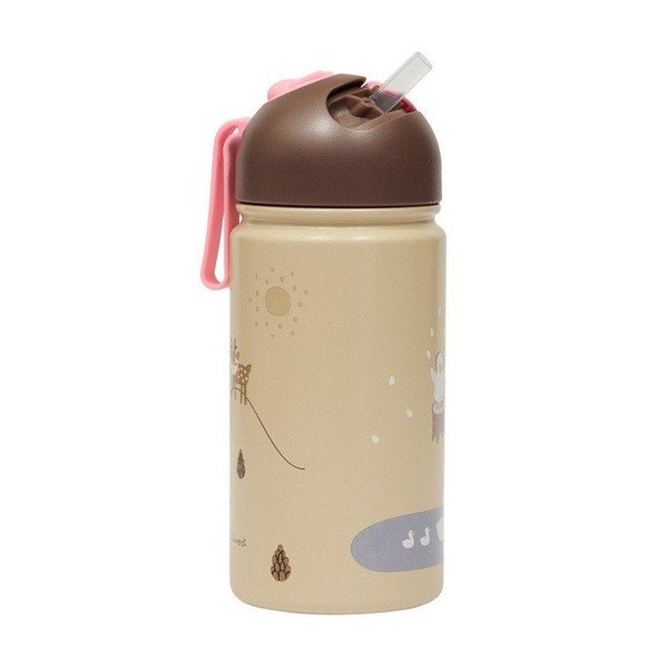 Helepruun alumiiniumist lutipudel 360 ml Friends in the Forest - OYOY Mini