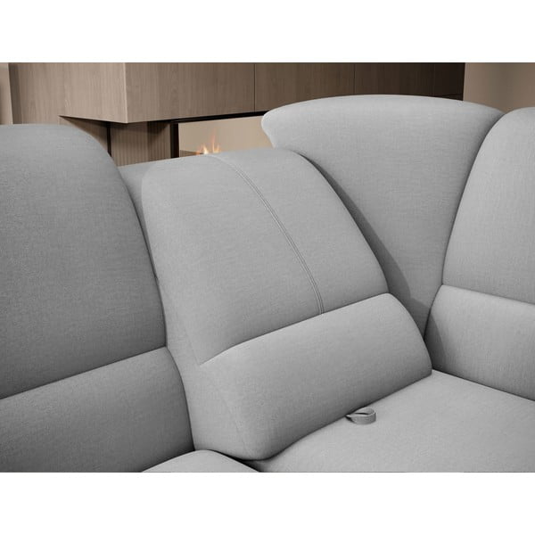 Hall sametist lahtikäiv/sahtliga nurgadiivan (parem nurk/L-kujuline) Siber – ELTAP-image-1