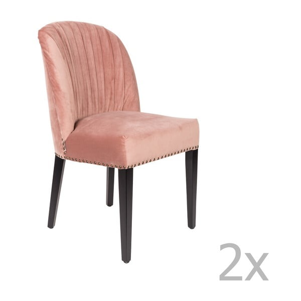 Sada 2 růžových židlí Dutchbone Cassidy