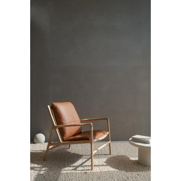 Pruun nahast tugitool Dedo - Gazzda-image-1