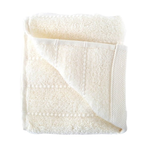 Krémový ručník z česané bavlny Pierre, 30 x 50 cm