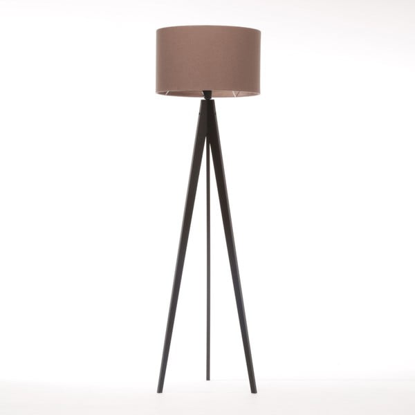 Světle hnědá stojací lampa 4room Artist, černá lakovaná bříza, 150 cm