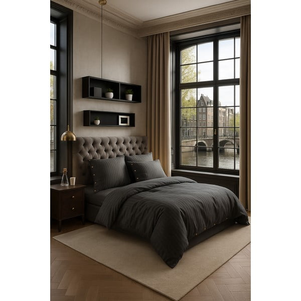 Tumehall Renforcé puuvillast voodipesu üheinimesevoodile 140x200 cm Como Striped - Mila Home Luxury-image-3