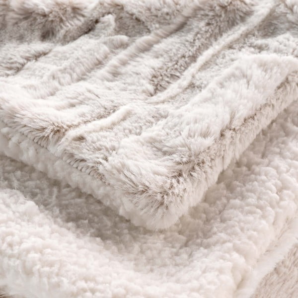 Beež mikroplüüs pleed 180x220 cm Lynx - douceur d'intérieur-image-2