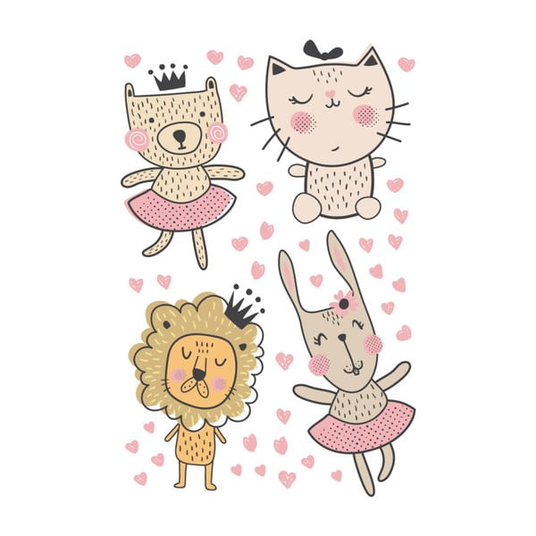 Seinakleebiste komplekt Skandinaavia loomad südamega - Ambiance-image-2