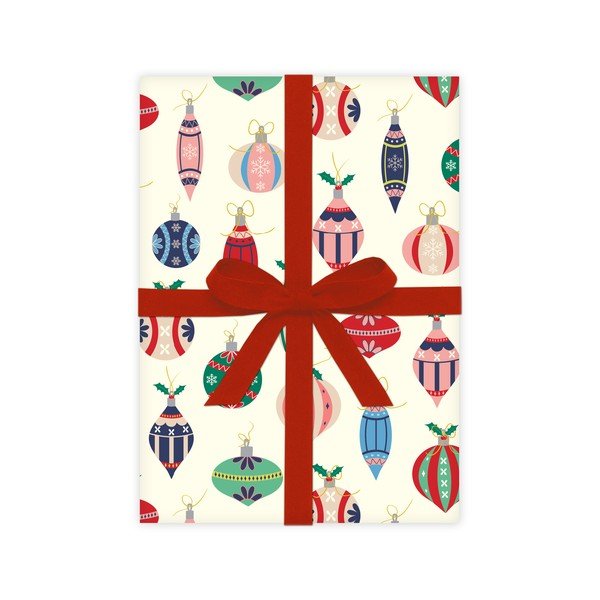 5 lehte pakkepaberit, 50 x 70 cm Retro Baubles - eleanor stuart-image-2