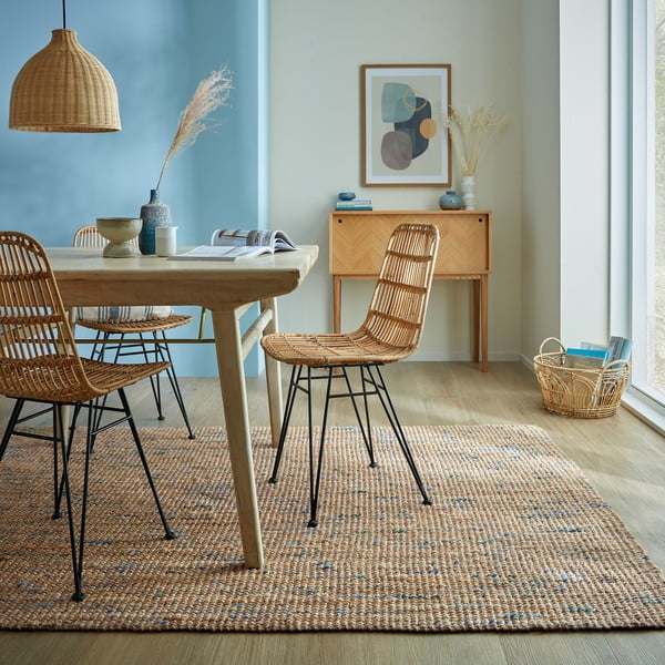 Sinine käsitsi kootud džuudist vaip 120x170 cm Jute Boucle Blue - Flair Rugs-image-1