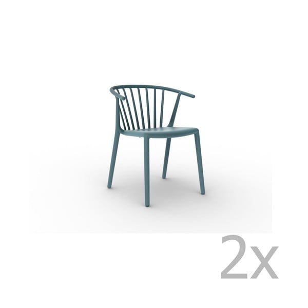 Sada 2 modrých jídelních židlí Resol Woody