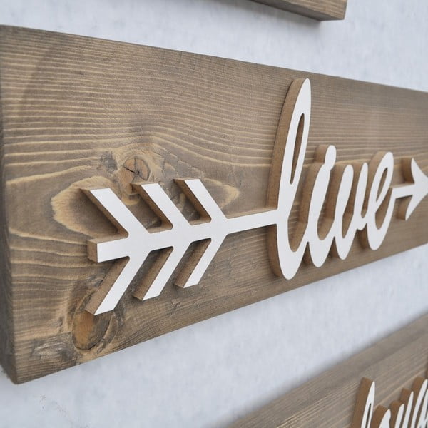 3 puidust seinakaunistuste komplekt Valge armastus - Unknown-image-2