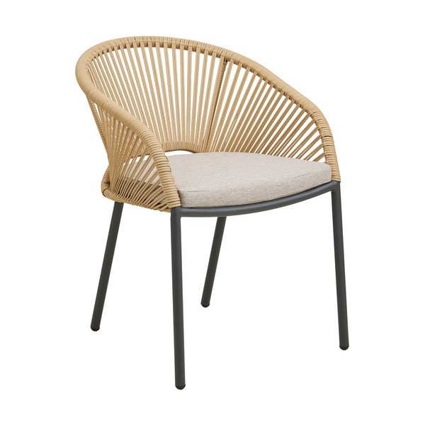 Beež metallist-polsterdatud aiatool Novella - House Nordic