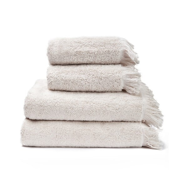 Komplektis 2 kreemjat rätikut ja 2 vannirätikut 100% puuvillast, 50 x 90 + 70 x 140 cm. - Bonami Selection