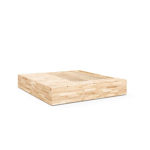 Männipuidust kaheinimesevoodi koos voodipõhja ja panipaigaga 160x200 cm Basement Bed - Karup Design