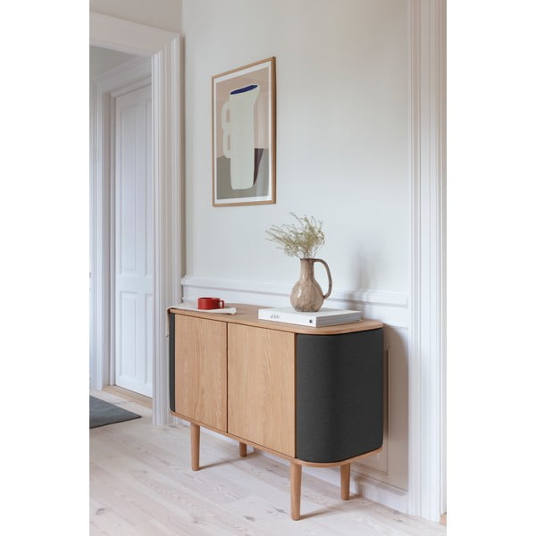 Madal kapp tamme dekoratsiooniga antratsiit-looduslikus värvitoonis 109x75 cm Treasures - UMAGE-image-1