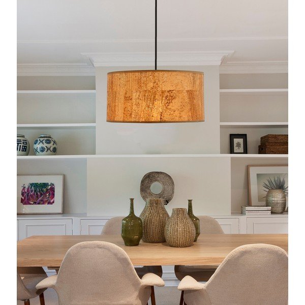 Konjakipruun rippvalgusti tekstiilist varjuga ø 30 cm Ecoline - Candellux Lighting-image-1