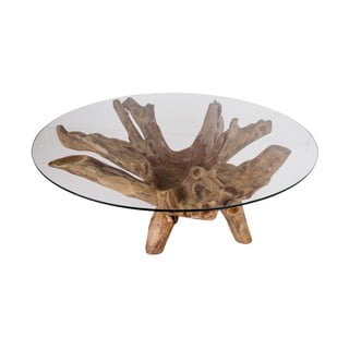 Ümmargune klaasplaadiga diivanilaud ø 110 cm Amazonas – House Nordic