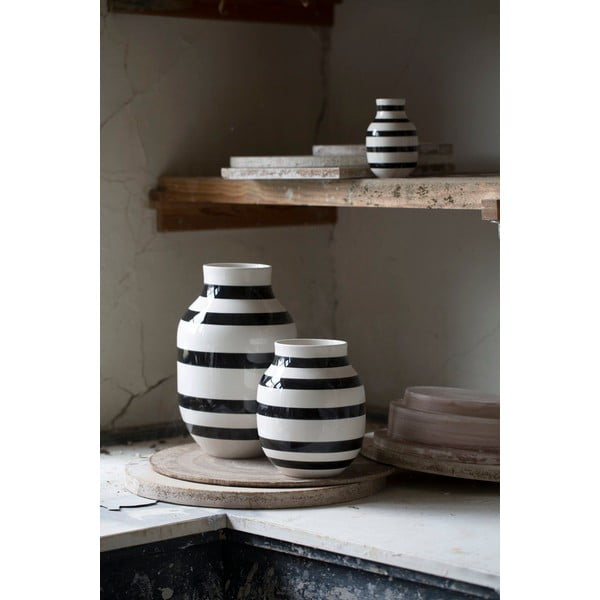 Must-valge kivivara vaas , kõrgus 30,5 cm Omaggio - Kähler Design-image-3