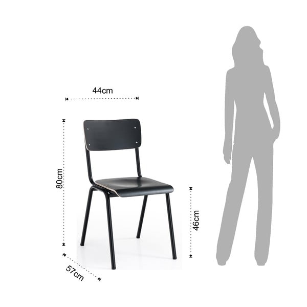 Mustad söögitoolid 2-st komplektis Old School - Tomasucci-image-4