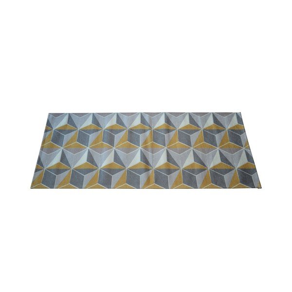 Šedo-žlutý běhoun Floorita Dice Ochre, 60 x 240 cm-image-1