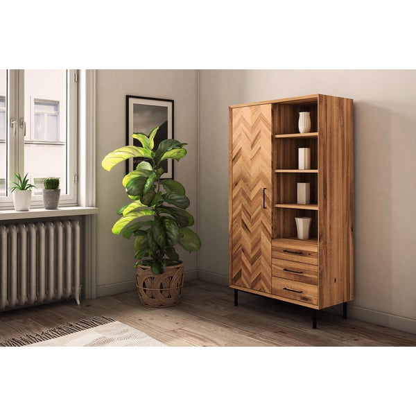 Tammepuidust naturaalset värvi riidekapp 97x176 cm Abies - The Beds-image-1