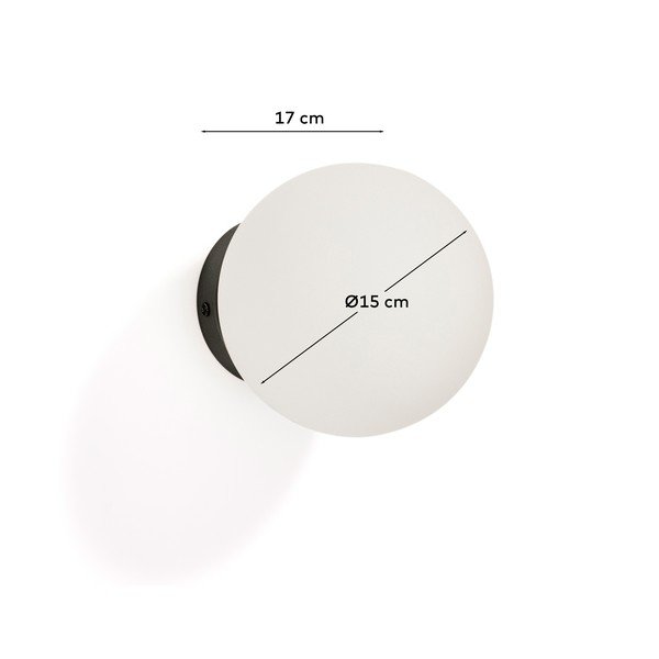 Valge/must metallist seinalamp ø 15 cm Brisia - Kave Home-image-4